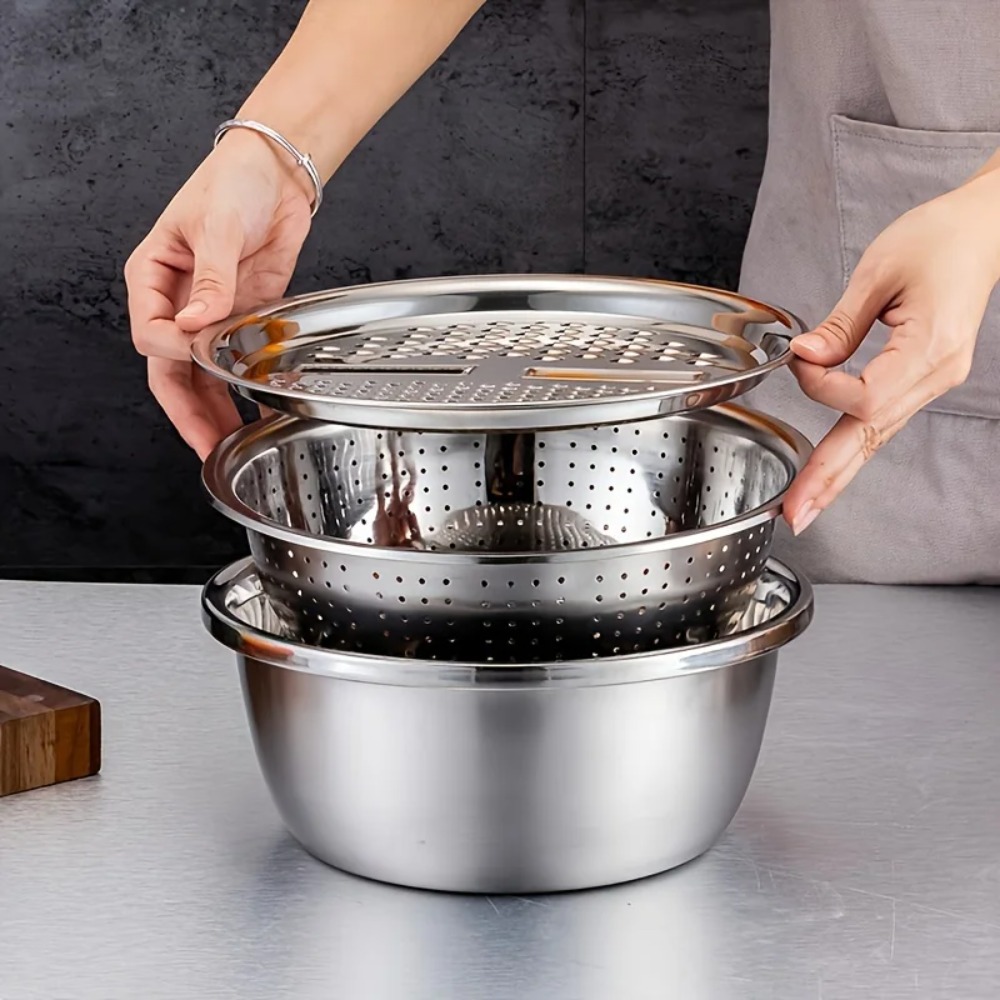 3Pcs Stainless Steel Colander  - Kitchen Appliances Japan review and price